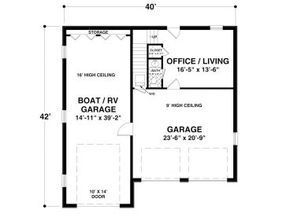 1st Floor Plan of 840 sq ft 2 bathroom apartment. One bedroom or studio with office. Two car garage with boat Storage PLUS RV Garage, 007G-0013 Rv Garage Plans, Boat Garage, Garage Apartment Plan, Rv Garage, Garage Apartment Plans, Garage Office, Garage Floor Plans, Boat Storage, Garage Apartments