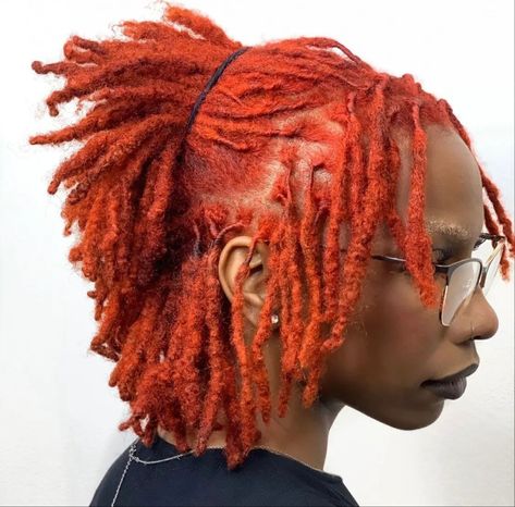 Orange Red Locs Black Women, Red Blonde Locs, Orange And Pink Locs, Orange Locs, Dyed Dreadlocks, Red Locs, Dreadlocks Hair Care, Dreadlock Style, Short Locs Hairstyles