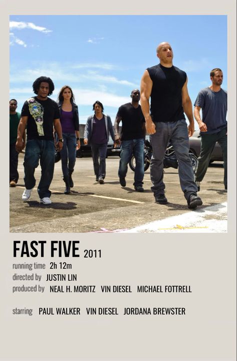 Fast & Furious 5, Polaroid Movie Poster, Movie Fast And Furious, Fast And Furious Cast, Movie Character Posters, Fast And Furious Actors, Fast Five, Mode Rihanna, Furious Movie