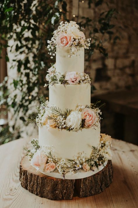 2 Tier Wedding Cakes, Country Wedding Cakes, Floral Wedding Cake, Wedding Cake Ideas, Floral Wedding Cakes, Wedding Cake Table, Wedding Cake Rustic, Rustic Wedding Cake, Simple Wedding Cake