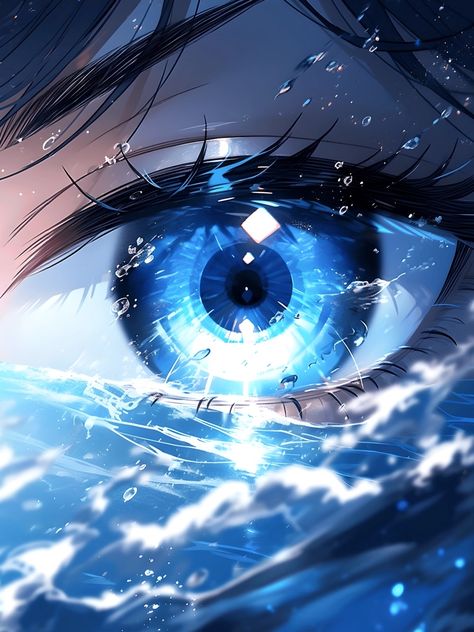 Anime Eyes Close Up, Anime Blue Eyes Drawing, Anime Eyes Photo, Blue Eye Anime, Blue Anime Eyes, Blue Eye Art, Anime Blue Eyes, Blue Eyes Art, Glowing Blue Eyes