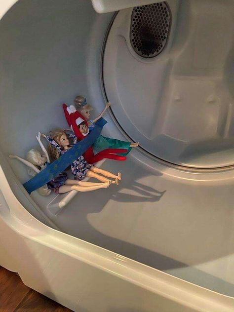 Bad Barbie  Elf on a Shelf Elf Ideas Easy, Bad Elf, Elf Kit, Awesome Elf On The Shelf Ideas, Elf Activities, Xmas Elf, Christmas Props, Elf Antics, Elf Fun