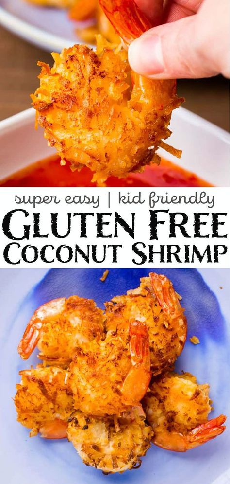 Shrimp Air Fryer Recipes, Gluten Free Coconut Shrimp, Shrimp Air Fryer, Crunchy Shrimp, Coconut Shrimp Recipes, Dessert Sans Gluten, Gluten Free Appetizers, Healthy Version, Gluten Free Recipes For Dinner