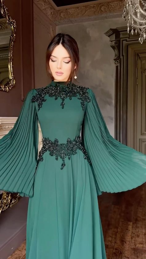 Formal Dresses Long With Sleeves Classy, Muslim Prom Dress, Long Sleeve Prom Dresses, Hijabi Dresses, Aliexpress Dresses, Sleeve Prom Dresses, Arabic Women, Muslim Evening Dresses, Long Sleeve Prom