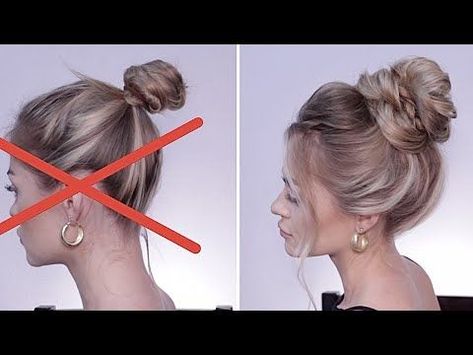 Messy Bun For Short Hair, Messy Bun Updo, Messy Bun Tutorial, Short Hair Bun, Easy Bun Hairstyles, Easy Hair Updos, Bun Tutorial, Up Dos For Medium Hair, Hair Prom