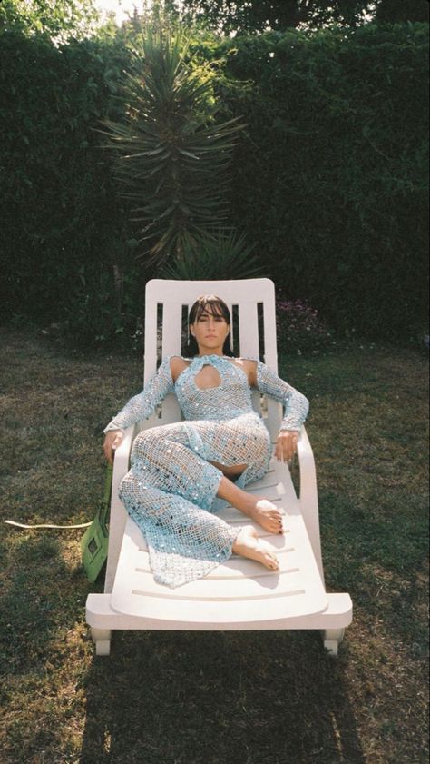 Lawn Chair Photoshoot, Alpha Aesthetic, Chair Photoshoot, Lawn Chair, Music Artists, Celebrities, Blue, Quick Saves