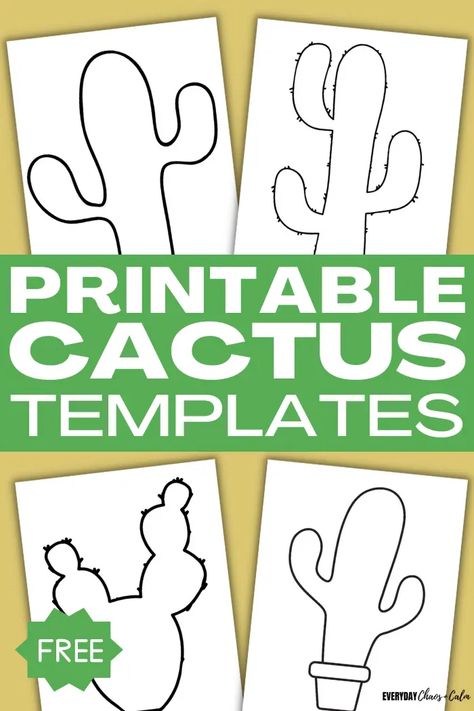 Free Printable Cactus Templates For Crafts Desert Life Preschool Crafts, Cactus Art For Preschoolers, Cactus Crafts For Toddlers, Nobody Hugs A Cactus Craft, Cactus Pictures Printable, Cactus Free Printable, Cactus Preschool Craft, Cactus Stencil Printable, Cactus Outline Free Printable