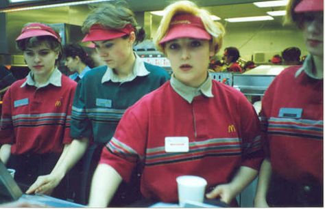 Old 80's McDonald's Uniform! 80s Diner Uniform, Mcdonalds Uniform, Fast Food Uniform, 1950 American Diner, 80’s Men, Restaurant Uniforms, Staff Uniforms, Work Uniforms, All In The Family