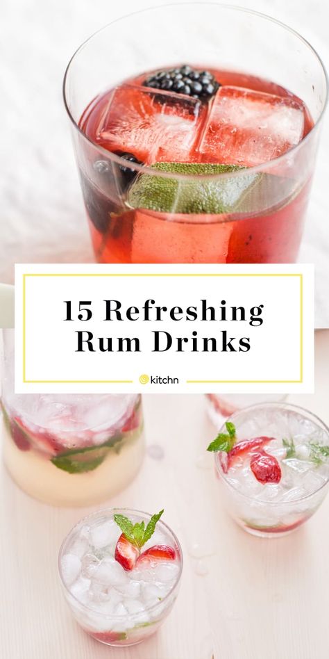 Rum And Lemonade Drinks, Easy Rum Cocktails Recipes, Rum Pitcher Cocktails, Mixed Rum Drinks, Cocktail Rum Recipes, Rum Haven Drink Recipes, Simple Rum Cocktail Recipes, Rum Craft Cocktails, Citrus Rum Cocktails