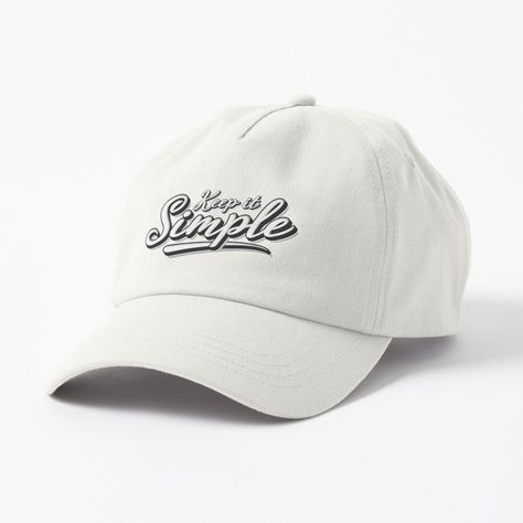 Basic Everyday Cap, Basic Streetwear Cap, White Graphic Print Cap, Basic Cotton Slogan T-shirt, Everyday Cotton Slogan T-shirt, Double Wide, Caps For Sale, Keep It Simple, White Design