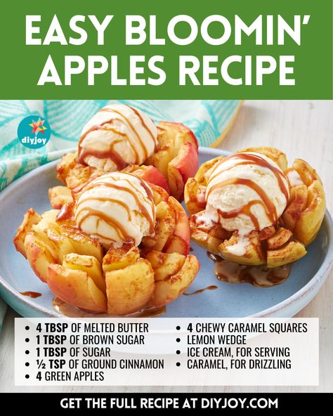 Blooming Apple Recipe, Easy Apple Cheesecake, Bloomin Apples, Apple Cheesecake Recipes, Sweet Surrender, Smoked Food, Apple Dumplings, Apple Dessert, Food Receipt