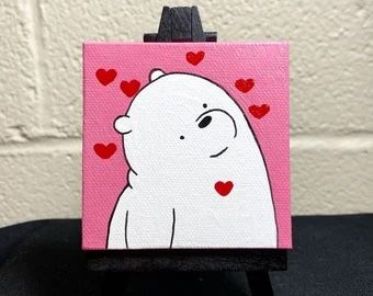 Mini Toile, Disney Canvas Art, Easy Acrylic Painting, Canvas Drawing, Small Canvas Paintings, Simple Canvas Paintings, Cute Canvas Paintings, Easy Canvas Art, Canvas Drawings