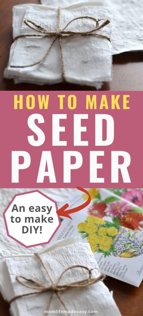 Learn how to make your own DIY seed paper using organic toilet paper and heirloom seeds, perfect for planting. This easy craft makes a great gift and is fun for kids too! Seed Paper Diy, Seed Craft, Flower Seed Paper, Wildflower Seed Paper, Plantable Paper, Plantable Seed Paper, Fun Crafts To Do, Market Stall, Seed Paper