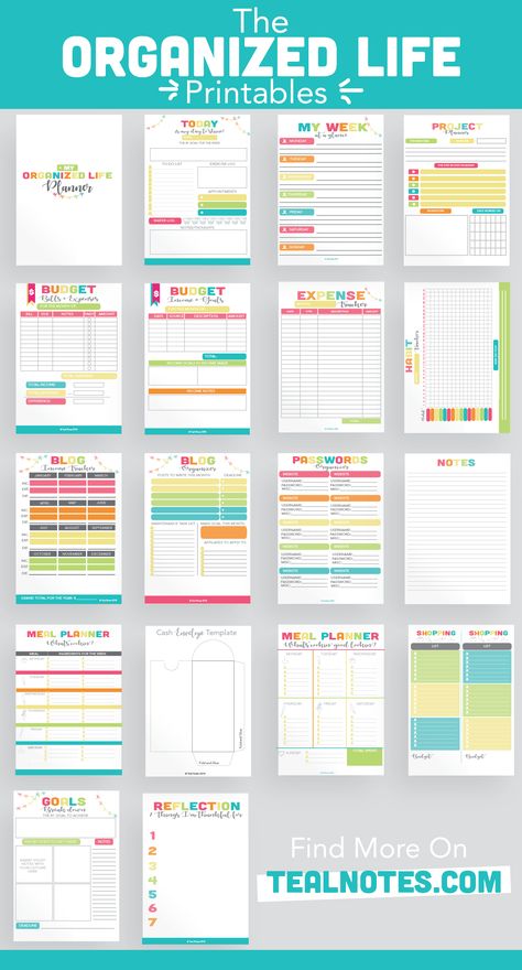 Shop The Planner Organized Calendar, Life Organization Printables, Life Printables, Life Planner Organization, Digital Bullet Journal, To Do List Printable, To Do Planner, Finance Printables, Life Binder