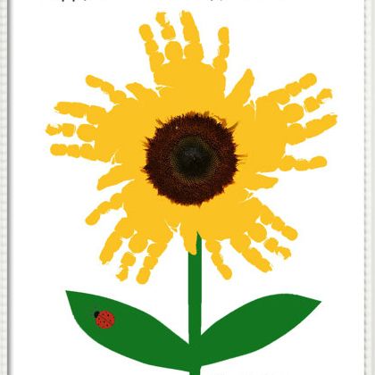 Handprint Crafts For Toddlers, Sunflower Crafts, Crafts For Toddlers, Loft Ideas, Toddler Arts And Crafts, Diy Ostern, Spring Crafts For Kids, Handprint Craft, Handprint Crafts