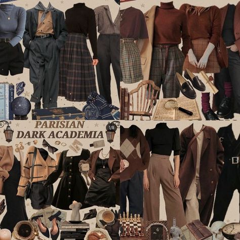 Acedima Outfits, Parisian Dark Academia, Acedima Aesthetic Outfits, Chaotic Academia Aesthetic Outfit, Chaotic Academia Outfits, Anthropology Aesthetic, Different Types Of Clothes, Hufflepuff Outfit, Trench Warfare