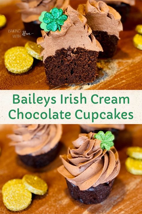 Indulge in a heavenly dose of decadence with these Baileys Irish Cream Chocolate Cupcakes! They are rich and moist treats will satisfy your sweet tooth and add a delightful twist to your dessert table! Baileys Irish Cream Cake, Irish Cream Cake, Baileys Irish, Baileys Irish Cream, Irish Cream, Mini Muffins, Inspired Recipes, Unsweetened Cocoa, Chocolate Cupcakes