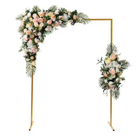 PRICES MAY VARY. ❤️【Golden Square Wedding Arch】Square Arch Bracket Approx: 2*1.5M(6.56*4.9FT), the elegant square shape and pure metal gold structure of this background bracket will provide an epic backdrop for your celebration ❤️【Wedding Arch】Wide Application: Our wedding wedding arch creates a beautiful entrance or backdrop for your wedding, this square arch stand can also create birthday parties/boys and girls baby showers/garden gates/garden gazebos/thanks Day / Mother's Day / Candy Table / Square Arches For Wedding, Golden Arch Wedding, Square Gazebo Wedding Decorations, Garden Gazebos, Party Backdrop Stand, Gazebo Wedding Decorations, Bougainvillea Wedding, Outdoor Wedding Backdrops, Wedding Gate