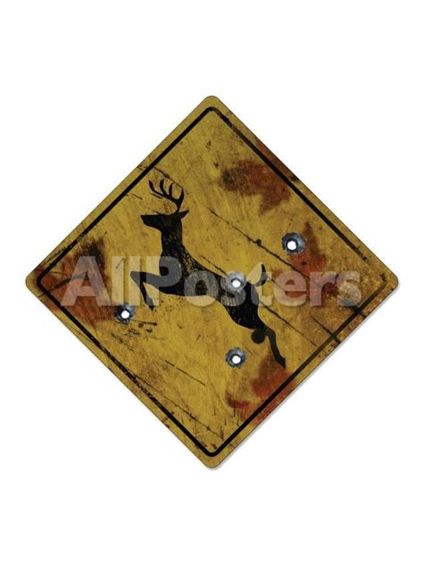 Deer Crossing Hunting Sign Sports Poster - 61 x 81 cm Hunting Poster, Hunting Signs, Deer Crossing, Poster Sport, Crossing Sign, Dorm Wall Art, Hunting Cabin, Bird Hunting, Arm Design