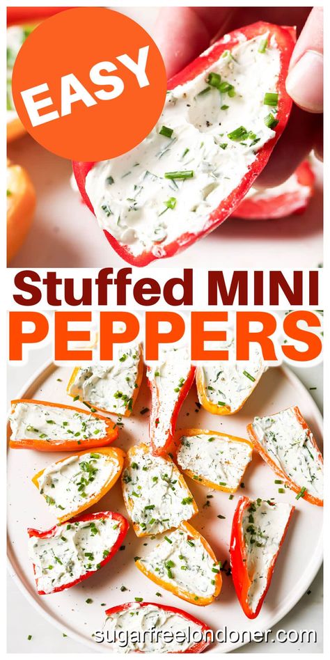 Sweet Pepper Recipes Mini Cream Cheese, Stuffed Sweet Peppers Cream Cheese, Cold Stuffed Mini Peppers, Stuffed Bell Peppers Cream Cheese, Mini Pepper Appetizers, Cream Cheese Stuffed Mini Peppers, Stuffed Mini Sweet Peppers, Cheese Stuffed Mini Peppers, Cream Cheese Stuffed Peppers