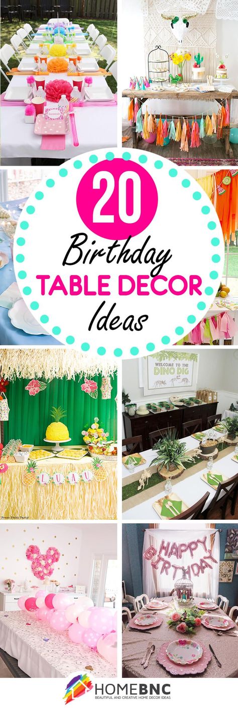 Best Birthday Table Decoration Ideas - To style your birthday table to its fullest potential, it is a good idea to have a well-defined theme and color palette chosen. Identifying how you plan to use the table will help determine the perfect layout. Finally, your table is not an island – you will also need to be aware of the surroundings for extras like backdrops, signs, and balloon garlands. 1st Birthday Party Table Decorations, Table Set Up For Party Layout Birthday, Table Setup For Birthday Party, Simple Birthday Table Decor, 1st Birthday Table Set Up, Cake Table Ideas Birthday, Kids Birthday Table Set Up, Restaurant Birthday Decorations Table, Birthday Table Decorations Kids