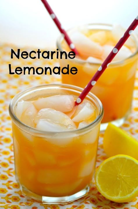 Refreshing Nectarine Lemonade Perfect for summer picnics and BBQ and to use all that wonderful summer fruit. Lemonade Beyonce, Nectarine Recipes, Homemade Lemonade Recipes, Summer Picnics, Homemade Lemonade, Lemonade Recipes, Mocktail Recipe, Nectarine, Smoothie Drinks