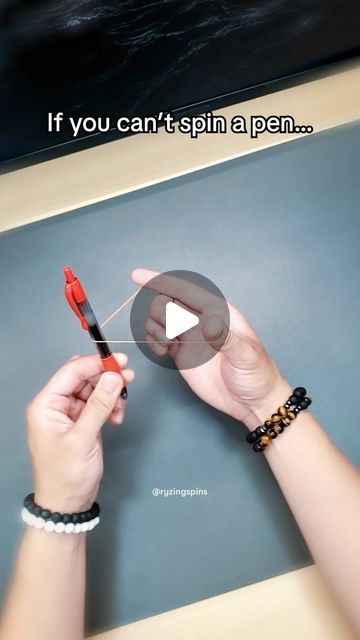 Ryzing Spins on Instagram: "Try this! 👀

Share this reel with your friends! 😊 Want to learn pen spinning? Check out the YouTube channel for tutorials in the bio link! 👆 Don’t forget to follow and let’s learn together! 👍

#tricks #penspinning #skills #hack #tips #rubberband #tutorial #art #challenge #satisfying #explore #reels" Pen Spinning Tutorials, Spinning Pen, Pen Tricks, Pen Spinning, Art Challenge, Rubber Bands, Spinning, Youtube Channel, Pen