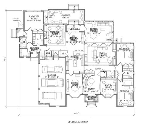 6 Bedroom House Plans Farmhouse, Luxury House Floor Plans, 10 Bedroom House, Mansion Plans, House Plans 2 Story, 6 Bedroom House Plans, 3d Floor Plan, Mansion Floor Plan, Floor Plan Layout