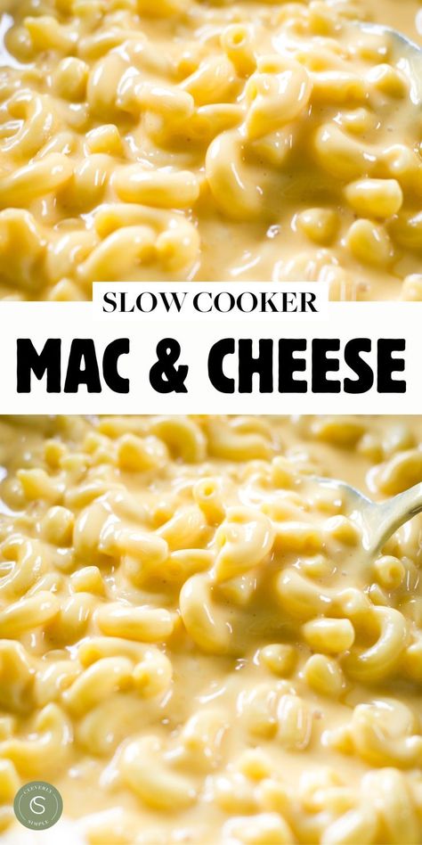 close up of creamy mac and cheese in slow cooker Slow Cooker White Mac And Cheese, Creamy Mac And Cheese Recipe Crockpot Velveeta, Easy Crock Pot Mac And Cheese Recipe, Crockpot Mac And Cheese Recipe For Large Group, Best Velveeta Mac And Cheese, Diy Velveeta Mac And Cheese, Super Easy Mac And Cheese, Slow Cooker Mac And Cheese Velveeta, Crock Pot Velveeta Mac And Cheese