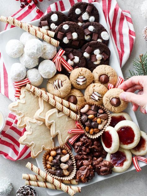 20 Christmas Cookie Recipes - The Real Food Dietitians Holiday Cookie Platter, Christmas Cookies Display, Christmas Cookie Platter Ideas, Christmas Cookie Charcuterie Board, Christmas Cookie Table, Christmas Cookie Display, Christmas Cookie Board, Christmas Cookie Platters, Christmas Cookies And Treats