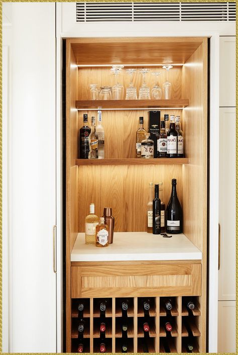 Mini Bar Designs For Home, Small Bar Cabinets For Home, Bar Cabinets For Home, Built In Wine Bar, Small Bar Cabinet, Liquor Cabinet Bar, Home Mini Bar, Fabric Architecture, Home Wine Bar