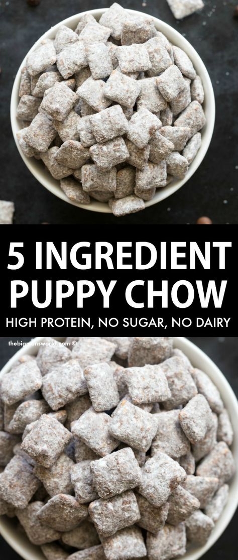 Gluten Free Puppy Chow, Puppy Chow Recipe Without Peanut Butter, Healthy Puppy Chow, Easy Puppy Chow Recipe, Protein Puppy Chow, Easy Puppy Chow, Puppy Chow Ingredients, Gluten Free Dairy Free Snacks, Puppy Chow Cookies