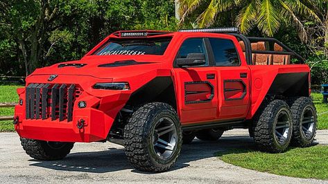 L'Apocalypse 6x6 Razorback est le camion tout-terrain ultime. Il est propulsé par un moteur Hemi V8 Hellcat de 850 chevaux, possède un extérieur renforcé en Kevlar et un intérieur luxueux. Il dispose également de six sièges supplémentaires dans le lit, ce qui le rend parfait pour les longs trajets en voiture ou les aventures hors route. Cet article Nouvel Apocalypse Juggernaut 6×6 Razorback : un monstrueux camion à 10 places est apparu en premier sur Africars24. Apocalypse 6x6, Tactical Truck, 6x6 Truck, Hors Route, Cartoon Love Photo, Titanfall, Futuristic Cars, Jeep Gladiator, Street Cars