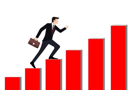 Businessman steps up stairs according to level. concept of self-improvement and growth to career success. Choosing path to successful business goals. vector illustration Path To Success, Success Poster, Entrepreneurial Skills, Career Success, Career Path, Achieve Success, Step Up, Business Goals, Business Growth