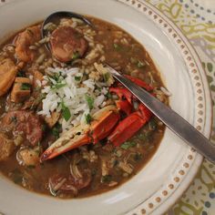 Emeril Recipes, Emeril Lagasse Recipes, Creole Gumbo, Cajun Gumbo, Seafood Gumbo Recipe, Gumbo Recipe Sausage, Sausage Gumbo, Cajun Dishes, Cajun Creole Recipes