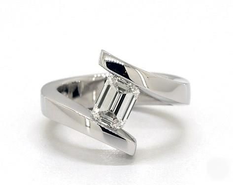 1.2ct Emerald Cut Tension Engagement Ring White Gold in 360-HD SuperZoom Tension Engagement Rings, Tension Set Engagement Rings, Dream Engagement Ring, Tension Ring, Emerald Cut Engagement, Silver Necklaces Women, Emerald Engagement Ring Cut, Engagement Ring White Gold, Jewellery Inspiration