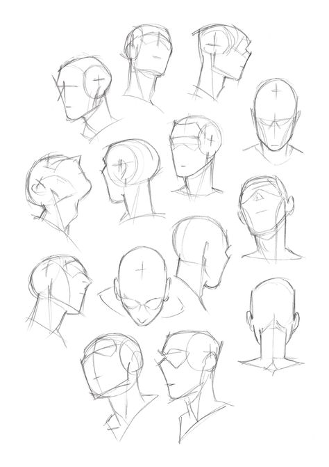 Goldentar Art Poses, Facepalm Reference Drawing, Back Of A Head Drawing, Head Planes Reference, 3 Quarter View Face Drawing, 360 Head Turn Reference, Drawing The Head, Back Head Reference, Back Head Drawing