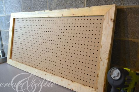 Peg Board Frame Diy, Pegboard Frame Diy, How To Frame A Pegboard Diy, Pegboard Headboard Diy, Framed Pegboard Diy, Pretty Pegboard, Pegboard For Kids, Pegboard Headboard, Diy Peg Board