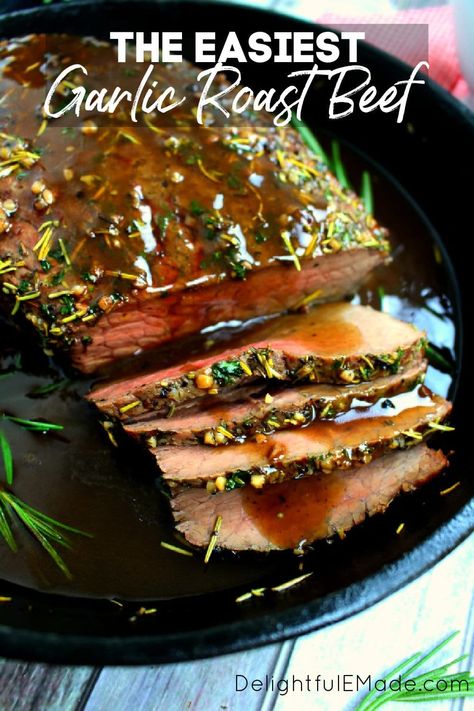 Garlic Roast Beef, Christmas Roast Recipes, Christmas Roast Beef, Roasted Carrot Salad, Garlic Roast, Roast Beef Recipe, Parmesan Mashed Potatoes, Christmas Roast, Xmas Recipes