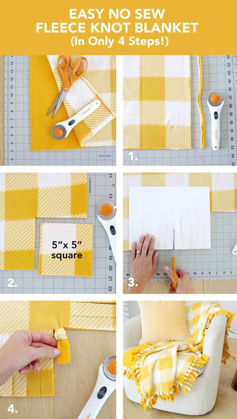 Diy Blankets No Sew, Tie Knot Blanket, Fleece Knot Blanket, Fleece Diy, Diy Throw Blankets, Fleece Blanket Diy, Seasons Changing, Knot Blanket, Fleece Crafts