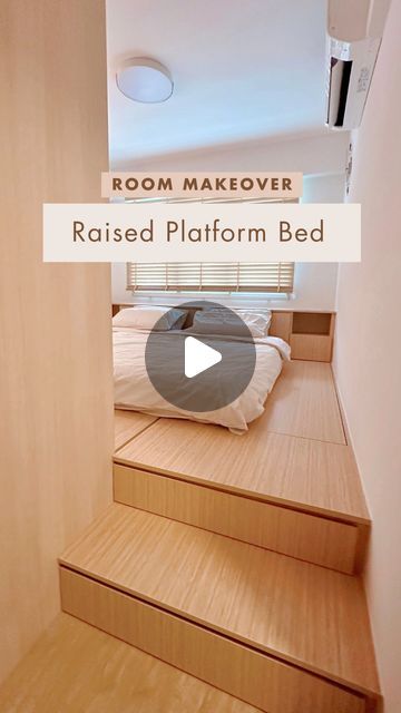 Amiko • INFINITIDY on Instagram: "༶•┈┈ 𝗯𝗲𝗱𝗿𝗼𝗼𝗺 𝗺𝗮𝗸𝗲𝗼𝘃𝗲𝗿 ┈┈•༶  We transformed our bedroom into a raised platform bedroom with built-in storage.  Here are a few reasons why we think it’s worth it:  1. It provides safety for our curious toddler. A raised platform bed helps reduce the risk of falls and provide a secure area for him to join us.  2. It allows us to upgrade to a king-size mattress, giving us more space to spread out and enjoy a better night’s sleep as our family grows.  3. The built-in storage helps make the room more functional and organised as we can store rarely used items like my husband’s army gears, luggages, and other seasonal items.  4. The refreshed look creates a more cosy and inviting environment for everyone to relax.  • • • • • • • • • • • • • • • • • Cosy Area In Bedroom, Raised Platform Bed With Storage, Raised Platform Bedroom, Raised Bedroom, Raised Platform Bed, Instagram Bedroom, Platform Bedroom, Raised Platform, Army Gears