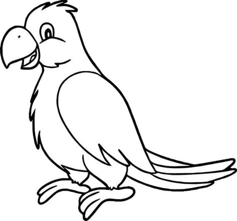 Printable Coloring Pages Parrot, from Animal Coloring Pages topics #coloring #coloringpages #printable Parrot Worksheet, Parrot Cartoon, Jungle Coloring Pages, Nursery Worksheets, Parrot Drawing, Valentines Day Coloring Page, Valentines Day Coloring, Cartoon Birds, Truck Coloring Pages