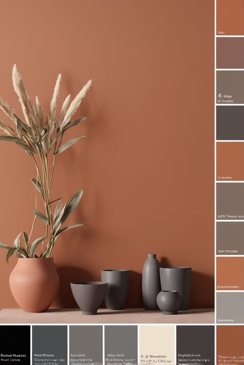 Are you ready to uncover the top secrets for enhancing your "a" game and standing out? Dive in to discover the ultimate tips! #ad     #Colortrend #wallpaint2024  #color2024  #DIYpainting  ##DIYhomedecor  #Fixhome Terracotta Paint Combination, Earthy Terracotta Color Palette, Colors That Compliment Terra Cotta, Terracotta Accents Living Room, Earthy Colours Living Room, Terracotta Grey Living Room, Terracotta Painted Walls, Terracotta Home Office, Cinnamon Slate Color