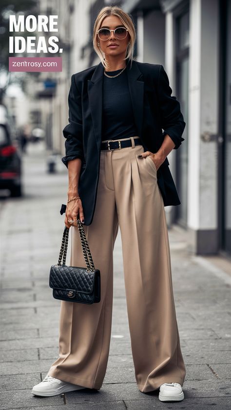 Chic Work Attire, Athletic Business Outfit, Slacks And Button Down Women, Stylish Casual Work Outfits, Chic Business Casual Outfits For Women, Work Fashion 2024, Colorful Professional Outfits Women, Fall Office Outfits Women, Fall Outfits Women Work Business Casual Office Wear