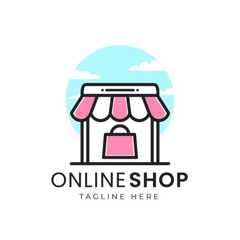 Simple online shop logo concept Premium ... | Premium Vector #Freepik #vector #logo #business #shopping #hand-drawn Logo Design Shopping Online, Online Shop Logo Design Ideas, Logo Online Shop Design, Shop Now Logo, Online Shop Icon, Shopping Logo Design, Online Shop Logo Design, Logo Business Design, Online Shop Logo