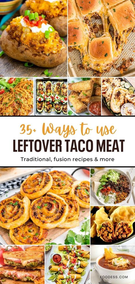 Dinner Ideas With Leftover Taco Meat, How To Use Leftover Taco Meat, Leftover Mexican Food Recipes, What Can I Make With Taco Meat, Uses For Leftover Taco Meat, Ideas For Leftover Taco Meat, Meals To Make With Taco Meat, Ways To Use Taco Meat, Meals With Leftover Taco Meat