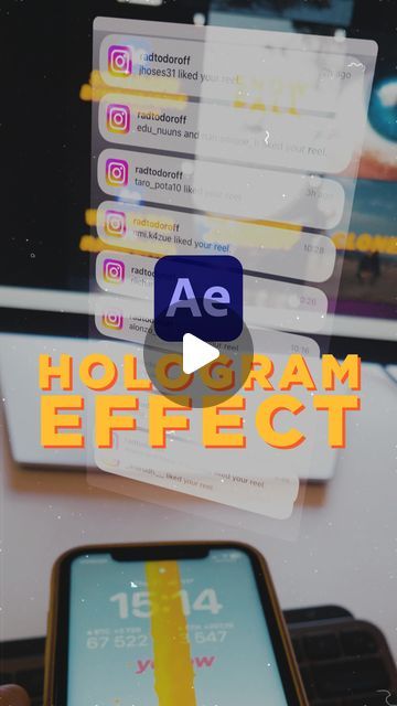 After Effects Edits, Hologram Tutorial, Aftereffects Tutorial, Vfx Effect, Hologram Video, Hologram Effect, After Effects Tutorials, Adobe After Effects Tutorials, Effective Ads