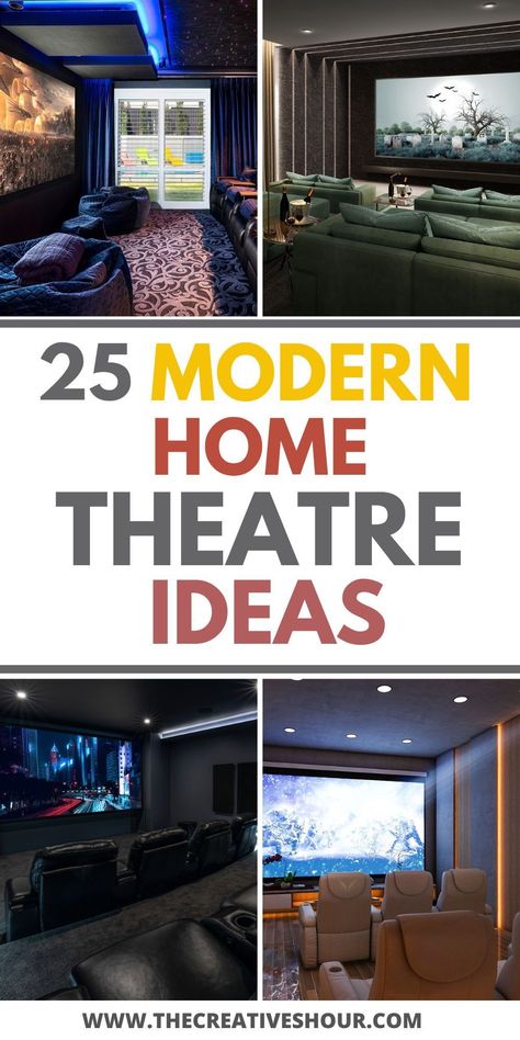 Transform Your Basement with Simple Home Theatre Ideas for a Modern Look Home Theatre Ideas, Small Theater Room Ideas, Basement Movie Theater, Small Theater Room, Modern Home Theater, Home Theater Ideas, Small Man Cave, Theatre Ideas, Theater Rooms