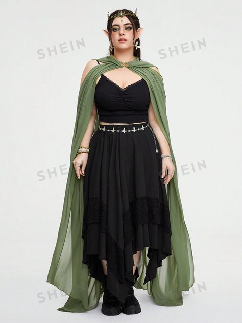 Plus Size Ren Faire Costume Ideas, Forest Dress Aesthetic, Cosplay Plus Size Ideas, Ren Faire Outfits Plus Size, Elf Outfit Women, Plus Size Ren Faire Costume, Ren Fest Outfits, Elf Costume Women, Ren Faire Costume Women