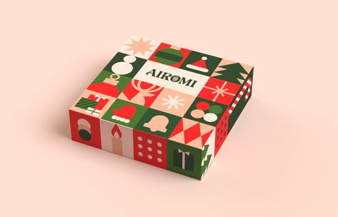 Airomi Xmas on Behance Christmas Packing Design, Xmas Packaging Design, Graphic Box Design, Christmas Bakery Packaging, Christmas Branding Design, Holiday Package Design, Christmas Box Design Packaging, Christmas Box Design, Packaging Design Christmas